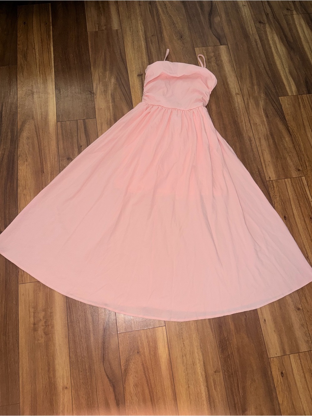 SHEIN Light Pink Strapless Maxi Dress for Girls